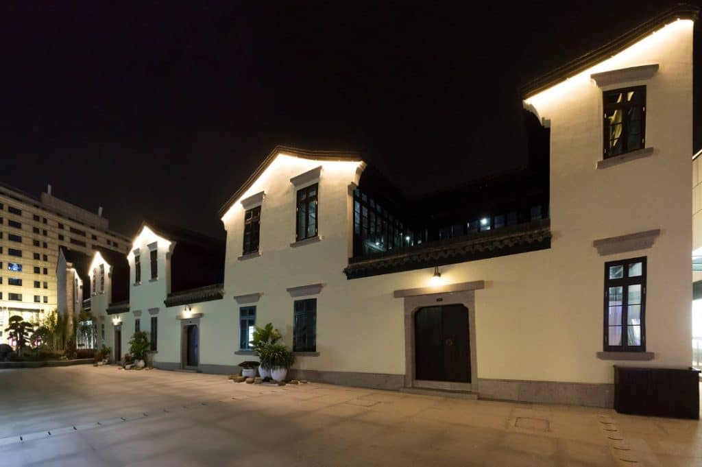 White exterior commercial building